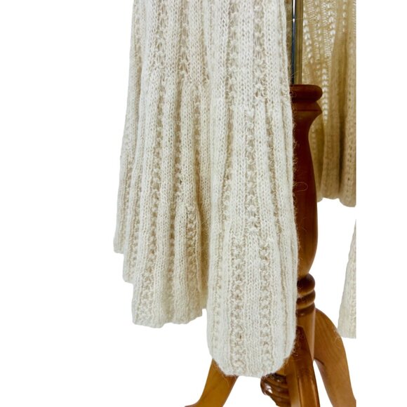 RARE VINTAGE Free People Ivory Long Knit Flowy Maxi Cardigan - Picture 11 of 13
